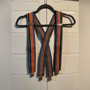 Multicolor Striped Suspenders